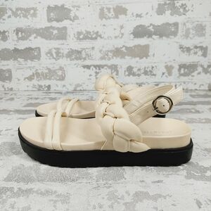 Indigo rd. Lerin Chunky Platform Braid Sling Back Sandals in Ivory H344